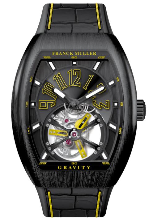 Buy Franck Muller Vanguard Gravity Tourbillon Brushed Black Titanium - Yellow Replica Watch for sale Cheap Price V 41 T GRAVITY CS NR BR (JA) (TT) (NR NR JA) - Click Image to Close